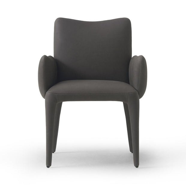Four Hands Monza Dining Armchair~ Heritage Graphite Top Grain Leather