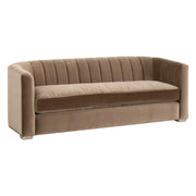 Essentials For Living Bronx 87” Channel Back Sofa ~ Caramel Velvet