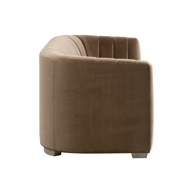 Essentials For Living Bronx 87” Channel Back Sofa ~ Caramel Velvet