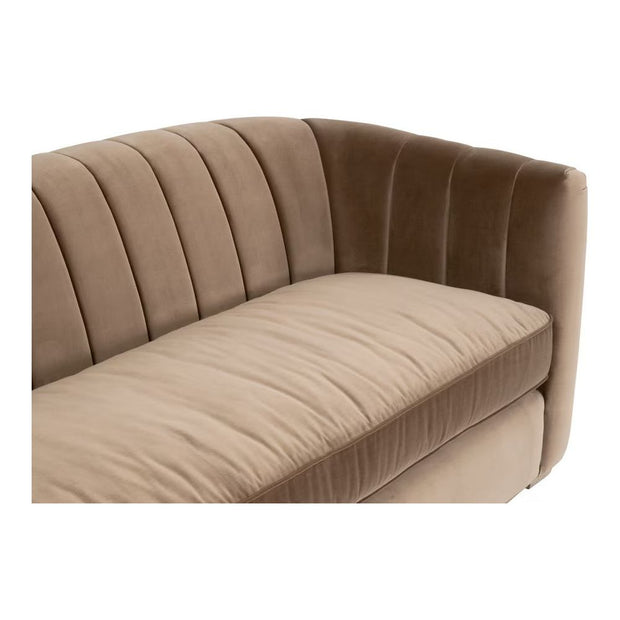 Essentials For Living Bronx 87” Channel Back Sofa ~ Caramel Velvet