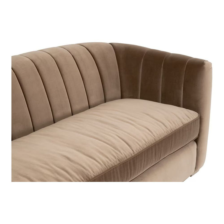 Essentials For Living Bronx 87” Channel Back Sofa ~ Caramel Velvet