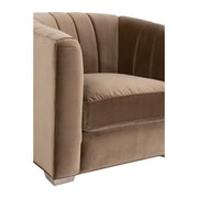 Essentials For Living Bronx Channel Back Sofa Chair ~ Caramel Velvet