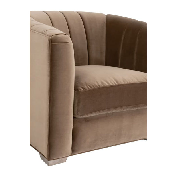 Essentials For Living Bronx Channel Back Sofa Chair ~ Caramel Velvet