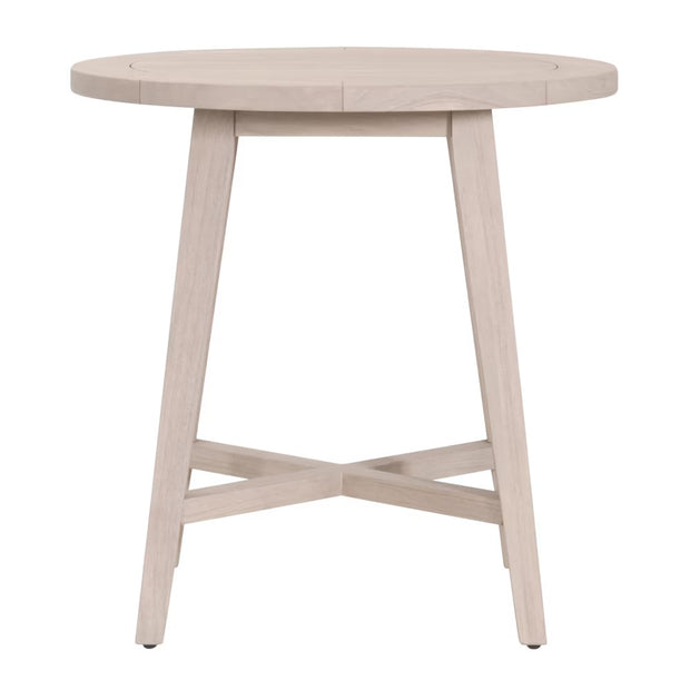Essentials For Living Carmel Outdoor 36” Round Counter Table ~ Washed Ever Teak