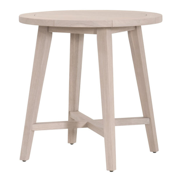 Essentials For Living Carmel Outdoor 36” Round Counter Table ~ Washed Ever Teak