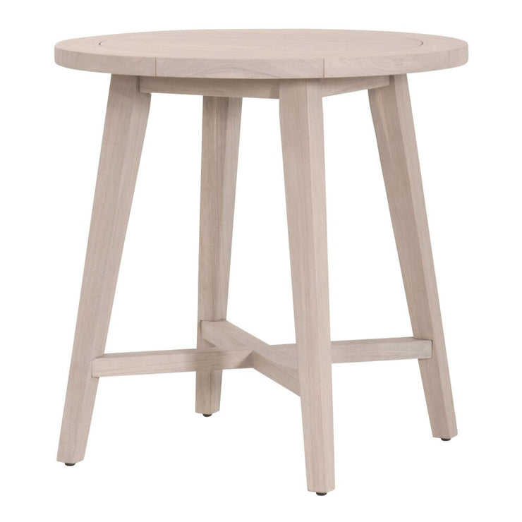 Essentials For Living Carmel Outdoor 36” Round Counter Table ~ Washed Ever Teak