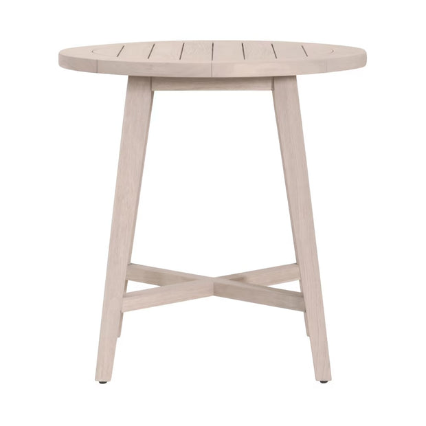 Essentials For Living Carmel Outdoor 36” Round Counter Table ~ Washed Ever Teak
