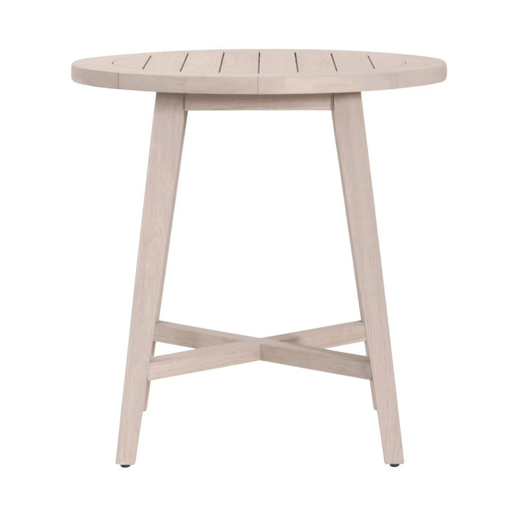 Essentials For Living Carmel Outdoor 36” Round Counter Table ~ Washed Ever Teak