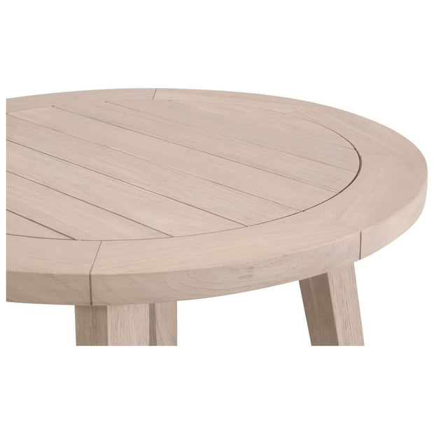 Essentials For Living Carmel Outdoor 36” Round Counter Table ~ Washed Ever Teak