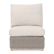 Essentials For Living Caspian Outdoor Modular Armless Sofa Chair ~ Performance Ecru Weave