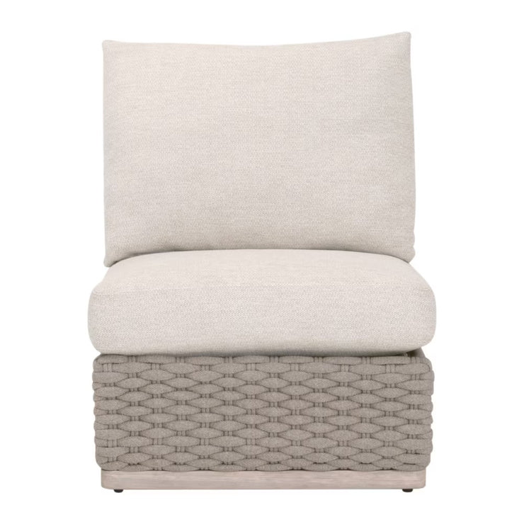 Essentials For Living Caspian Outdoor Modular Armless Sofa Chair ~ Performance Ecru Weave