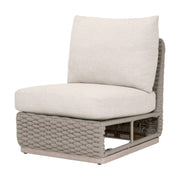 Essentials For Living Caspian Outdoor Modular Armless Sofa Chair ~ Performance Ecru Weave