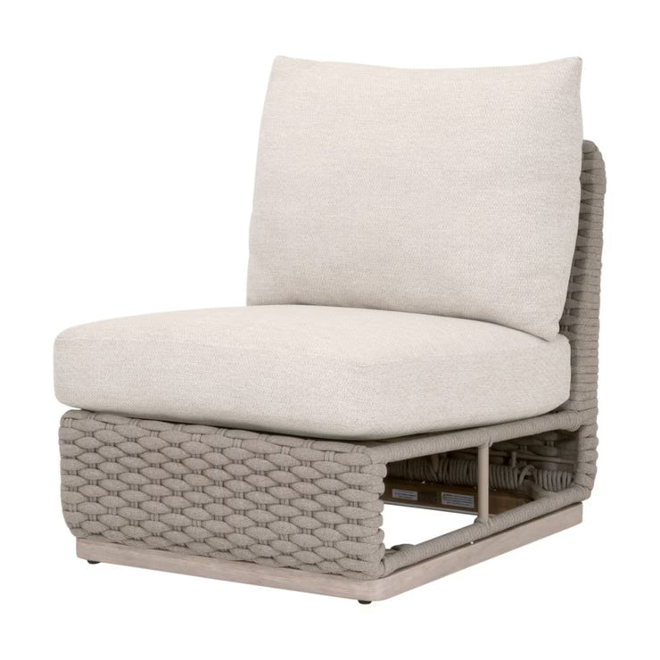 Essentials For Living Caspian Outdoor Modular Armless Sofa Chair ~ Performance Ecru Weave