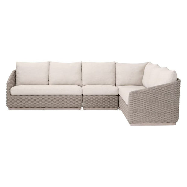 Essentials For Living Caspian Outdoor Modular Corner Sofa ~ Performance Ecru Weave