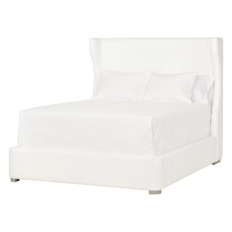 Essentials For Living Balboa Queen Bed ~ Live Smart Peyton-Pearl Performance Fabric With Natural Gray Oak