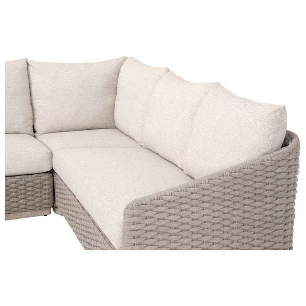 Essentials For Living Caspian Outdoor Modular Corner Sofa ~ Performance Ecru Weave