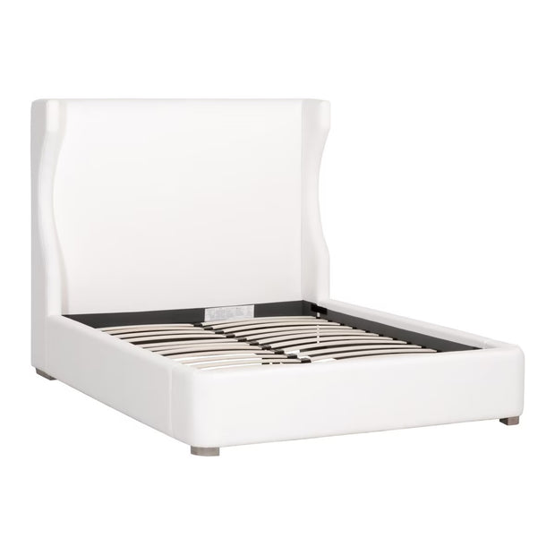 Essentials For Living Balboa Queen Bed ~ Live Smart Peyton-Pearl Performance Fabric With Natural Gray Oak