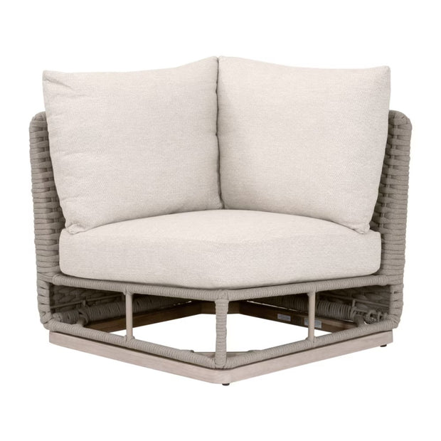 Essentials For Living Caspian Outdoor Modular Corner Sofa ~ Performance Ecru Weave