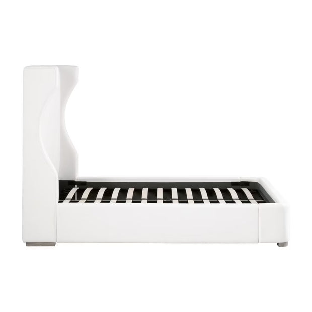 Essentials For Living Balboa Queen Bed ~ Live Smart Peyton-Pearl Performance Fabric With Natural Gray Oak