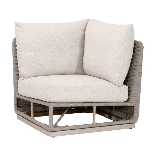 Essentials For Living Caspian Outdoor Modular Corner Sofa ~ Performance Ecru Weave