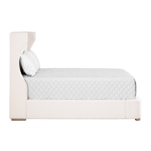 Essentials For Living Balboa Queen Bed ~ Live Smart Peyton-Pearl Performance Fabric With Natural Gray Oak