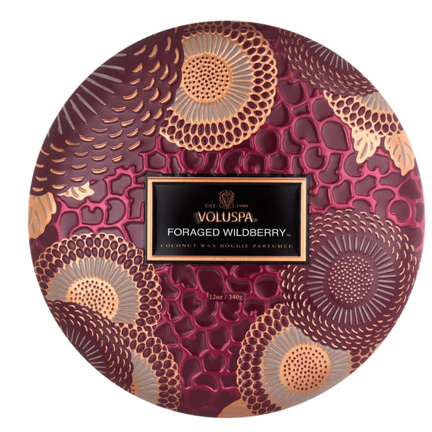 Voluspa Foraged Wildberry 3 Wick Tin Candle