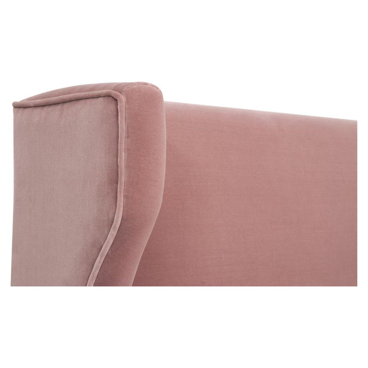 Essentials For Living Balboa Queen Bed ~ Petal Velvet Fabric With Natural Gray Oak