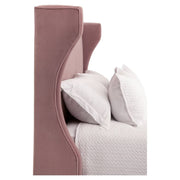 Essentials For Living Balboa Queen Bed ~ Petal Velvet Fabric With Natural Gray Oak