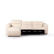 Four Hands Radley Power Recliner 3 Piece Left Chaise Sectional Sofa ~ Antigo Natural Upholstered Performance Fabric