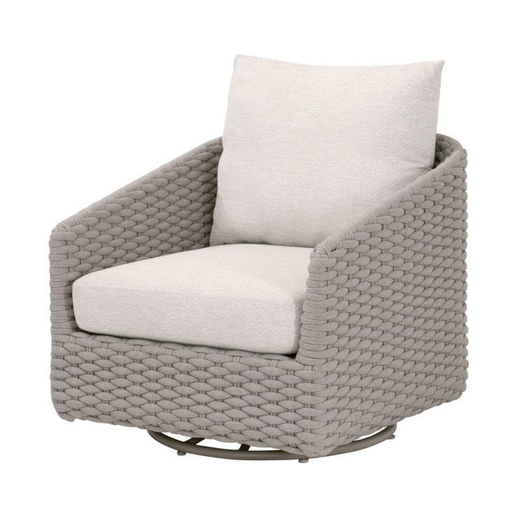 Essentials For Living Caspian Outdoor Swivel Rocker Sofa Chair ~ Performance Ecru Weave