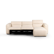 Four Hands Radley Power Recliner 3 Piece Right Chaise Sectional Sofa ~ Antigo Natural Upholstered Performance Fabric
