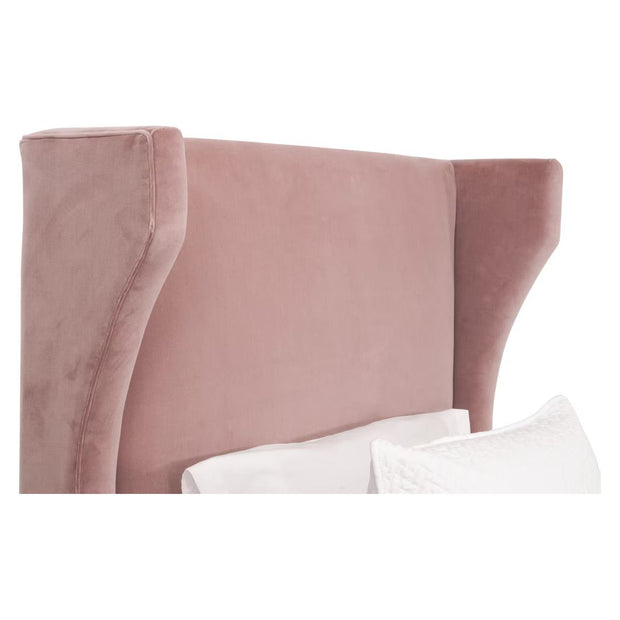 Essentials For Living Balboa Twin Bed ~ Petal Velvet  Fabric With Natural Gray Oak