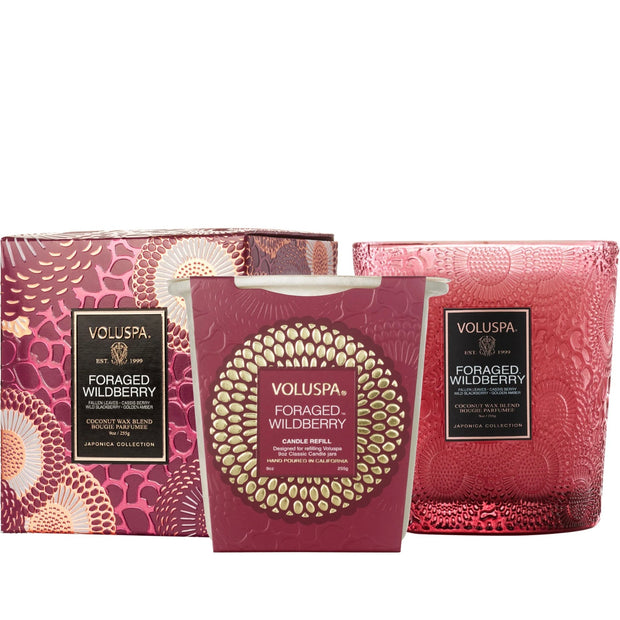 Voluspa Foraged Wildberry Classic Candle ~ 9 oz. and Refill