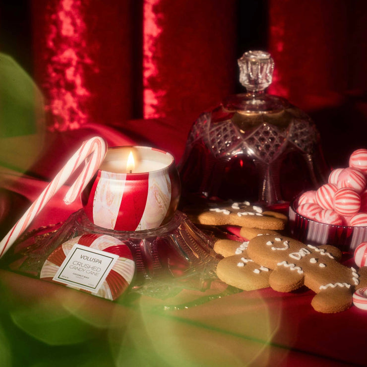 Voluspa Crushed Candy Cane Mini Tin Candle