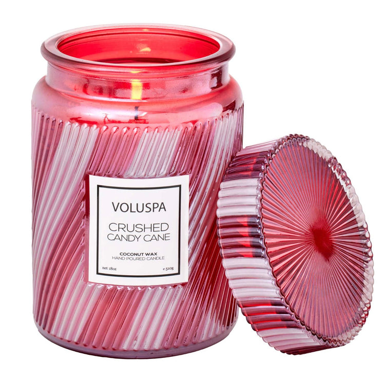 Voluspa Crushed Candy Cane Large Jar Candle ~ 18 oz.