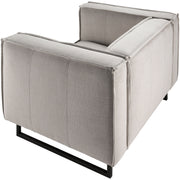 Surya Dylan Modern White Linen Square Arm Accent Chair