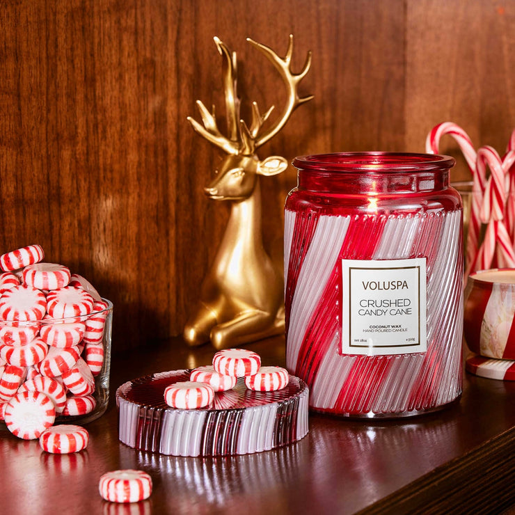 Voluspa Crushed Candy Cane Large Jar Candle ~ 18 oz.