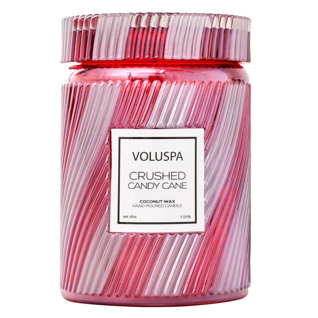 Voluspa Crushed Candy Cane Large Jar Candle ~ 18 oz.