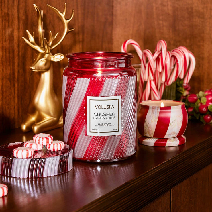 Voluspa Crushed Candy Cane Large Jar Candle ~ 18 oz.