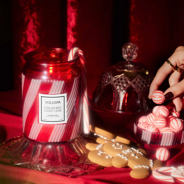 Voluspa Crushed Candy Cane Large Jar Candle ~ 18 oz.