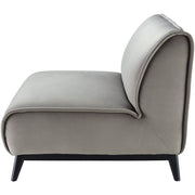Surya Bruce Modern Soft Gray Velvet Armless Accent Chair