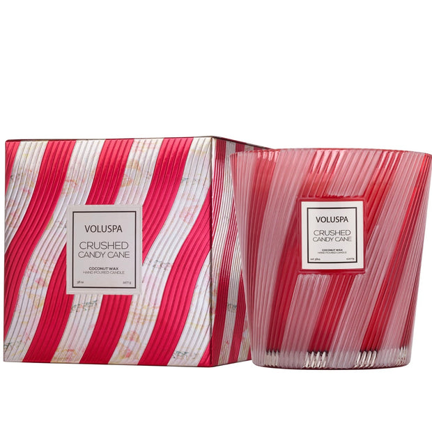 Voluspa Crushed Candy Cane 3 Wick Hearth Candle ~ 38 oz.