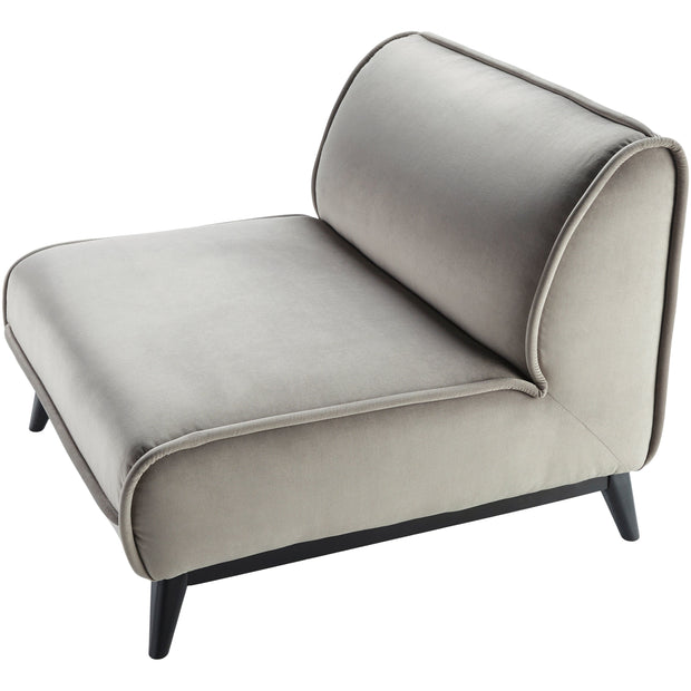 Surya Bruce Modern Soft Gray Velvet Armless Accent Chair