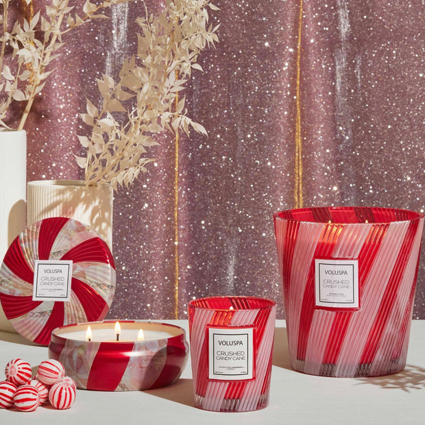Voluspa Crushed Candy Cane 3 Wick Hearth Candle ~ 38 oz.
