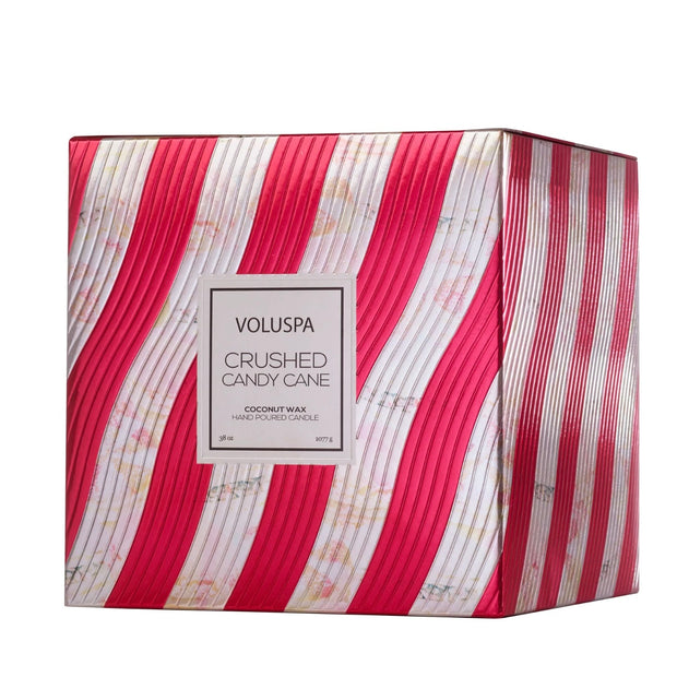 Voluspa Crushed Candy Cane 3 Wick Hearth Candle ~ 38 oz.