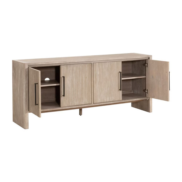 Essentials For Living Halloway Media Sideboard ~ Natural Gray Acacia