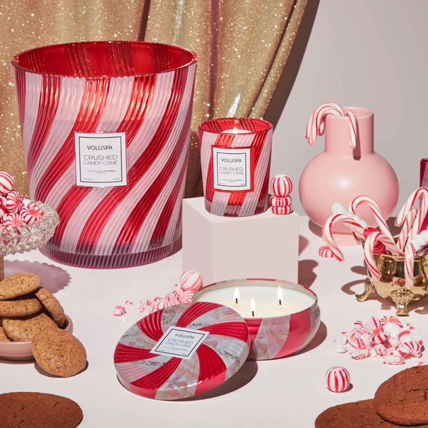 Voluspa Crushed Candy Cane 3 Wick Tin Candle
