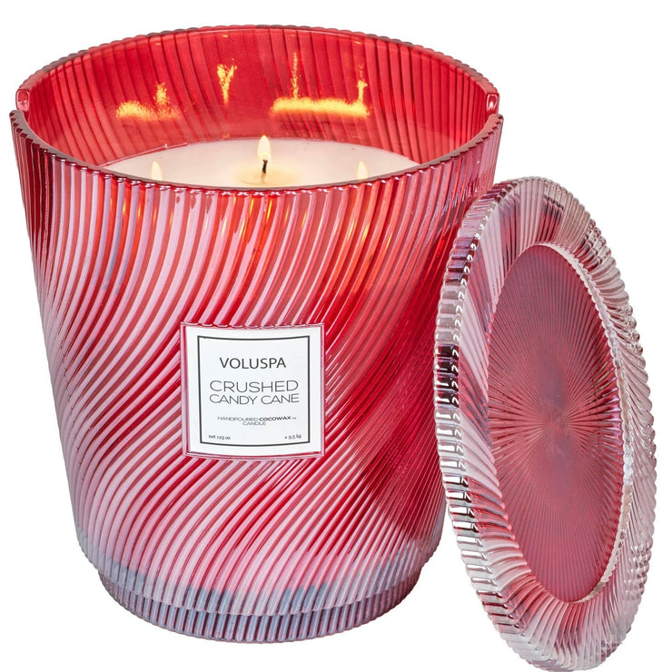 Voluspa Crushed Candy Cane 5 Wick Hearth Candle ~ 123 oz.