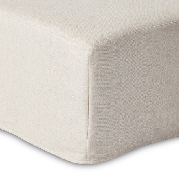 Four Hands Maddox Slipcovered Ottoman  ~  Evere Creme Performance Fabric Slipcover