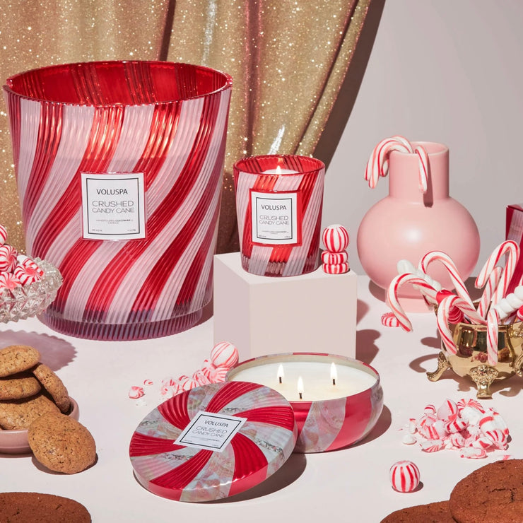 Voluspa Crushed Candy Cane 5 Wick Hearth Candle ~ 123 oz.